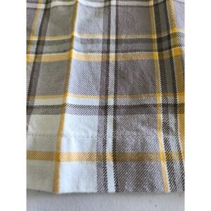 Sur La Table Plaid Cotton Napkins Set of 11 Grey White Yellow 20x20 Farmhouse